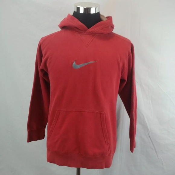 Nike | Shirts | Vintage Nike Pullover Hoodie Red Mens Sz L Euc | Poshmark